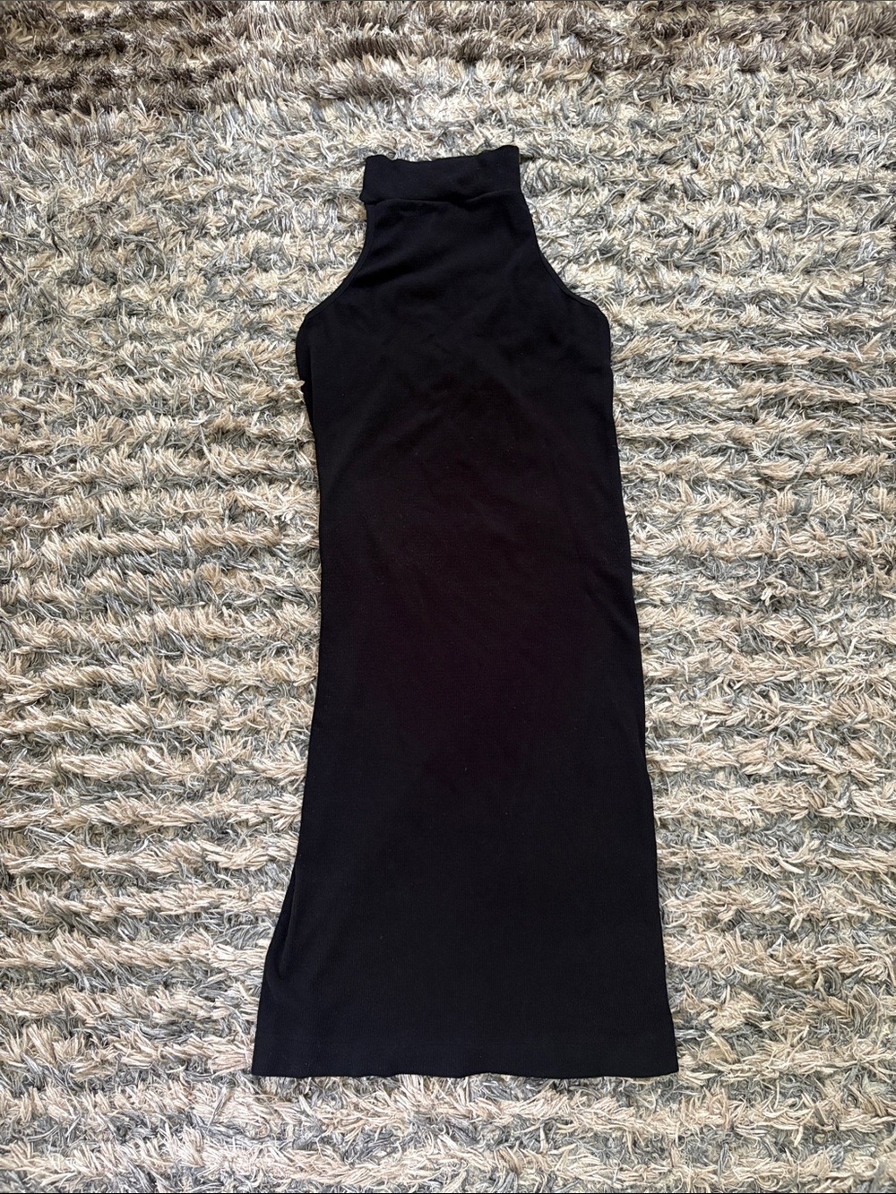 New! Sleeveless Black High-Neck Bodycon Dress S/M
